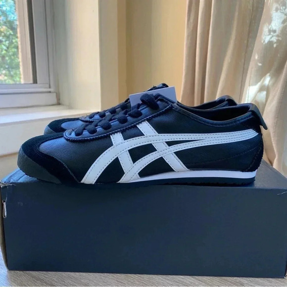New Onitsuka Tiger Mexico 66 ASICS Sneaker Shoes in Black White - Picture 10 of 13